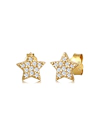 Ohrringe Sterne Astro Trend Diamant (0.11 Ct.) 585 Gelbgold