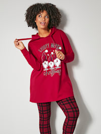 Longsweatshirt mit weihnachtlichem Front-Print
