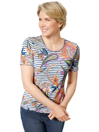 Top in a mixed print