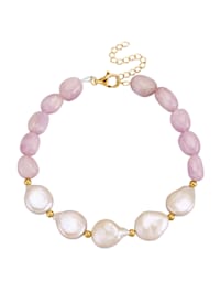 Bracelet avec kunzites et perles de Keshi
