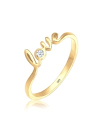 Ring Love-Schriftzug Diamant 0.03 Ct. 585 Gold