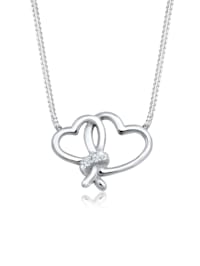 Halskette Herz Liebe Diamant (0.045 Ct.) 925 Silber