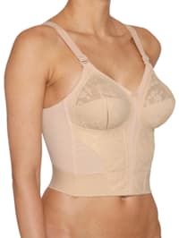 Longline bra with lace detailing