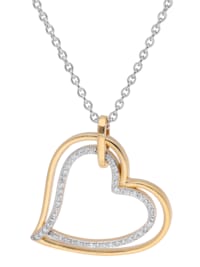 Damenkette 925 Silber Halskette mit Herz