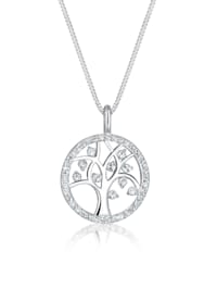 Halskette Lebensbaum Kristalle Sterling Silber