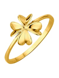 Kleeblatt-Ring in Gelbgold 375