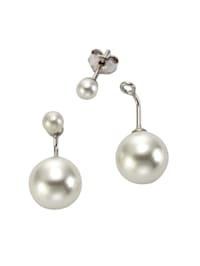Ohrstecker 925/- Sterling Silber Perle weiß 2,0 cm Glänzend