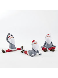 Deko-Figuren-Set, 3-tlg. Yoga-Santa