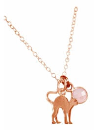 Halskette Katze Rosenquarz für Haustier Herrchen Frauchen