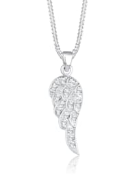 Halskette Flügel Kristalle 925 Silber