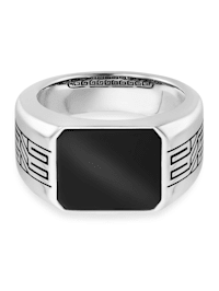 Ring 925/- Sterling Silber Onyx schwarz Glänzend 1,50ct