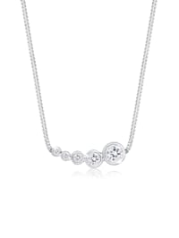 Halskette Geo Kreis Trend Kristalle 925 Silber