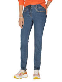 Jeans mit Steinchenzier