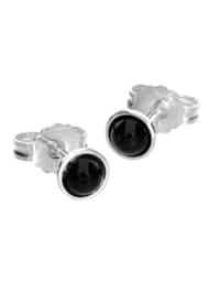 Ohrstecker - Classic 4 mm - Silber 925/000 - Onyx