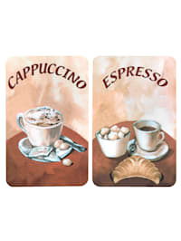 2er-Set Herdabdeckplatten Espresso/Cappuccino