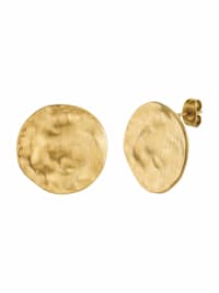 Ohrstecker für Damen, Stainless Steel IP Gold, mittegroß 20mm "Coin" von NOELANI