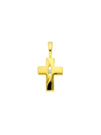 333 Gold Kreuz Anhänger mit Zirkonia