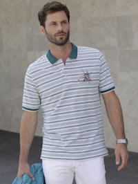 Poloshirt mit garngefärbten Streifen