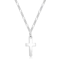 Halskette Kreuz Cross Glaube Figaro 925 Sterling Silber