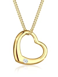 Halskette Herz Liebe Diamant (0.03 Ct.) 925 Silber