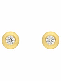 1 Paar  585 Gold Ohrringe / Ohrstecker mit Brillant Ø 4,2 mm