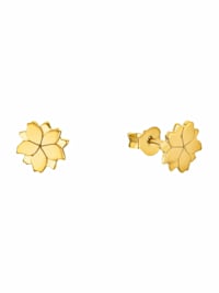 Ohrstecker für Damen, 925 Sterling Silber vergoldet | Lotusblüte