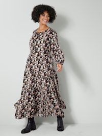 Web-Kleid mit floralem Dessin