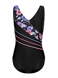 Swimsuit with contrasting floral print