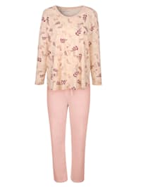 Pyžama s módnym kvetinovým vzorom