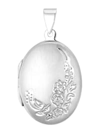Motivanhänger für Damen, 925 Sterling Silber gravierbar | Blume