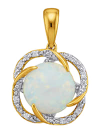 Pendentif à opale et zirconia