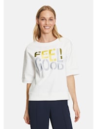 Casual-Sweatshirt mit U-Boot-Ausschnitt