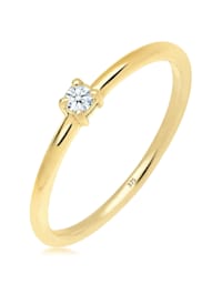 Ring Verlobungsring Diamant 0.06 Ct. 375 Gelbgold
