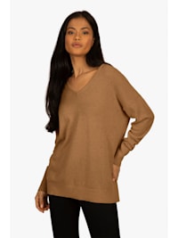 Damen V-Ausschnitt Pullover, oversized in lässigem Schnitt