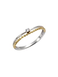 Ring 375/- Gold Zirkonia weiß Glänzend 0,05