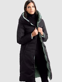 Prešívaný kabát s možnosťou obojstranného nosenia