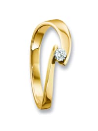 0,09 ct  Diamant Brillant Ring aus 585 Gelbgold