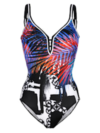 Swimsuit in an abstract leaf print