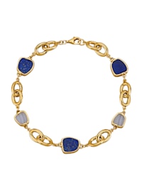 Armband met lapis lazuli en chalcedoon