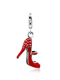 Charm High Heel Anhänger Pendant Emaille Rot 925 Silber