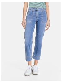 Lässige Jeans Straight Fit Cropped GOTS