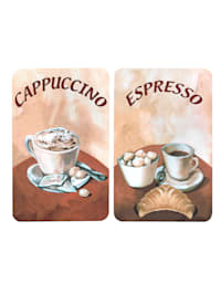 Lot de 2 protège-plaques "Expresso/Cappuccino"