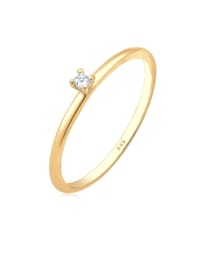 Ring Verlobung Solitär Diamant (0.015 Ct.) 585 Gelbgold