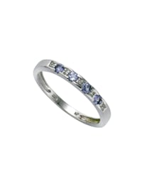 Ring 333/- Gold Diamant + Tansanit weiß + blau Diamant + Tansanit Glänzend 0,025ct.