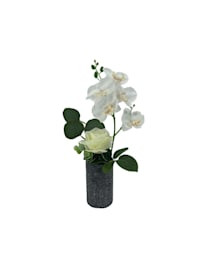 Kunstblume weiße Orchidee in Vase Leilani