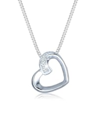 Halskette Herz Liebe Diamant (0.04 Ct.) 925 Silber