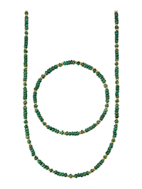 2-delige sieradenset met smaragd