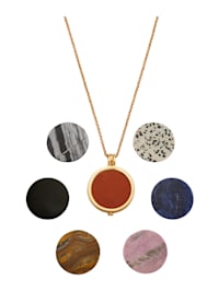 Parure bijoux 9 pièces à pierres de couleur interchangeables