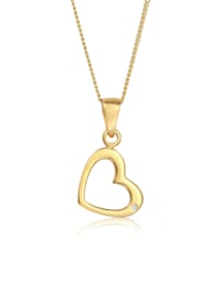Halskette Herz Liebe Diamant (0.005 Ct.) 585 Gelbgold