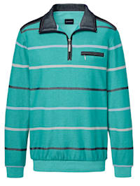 Sweat-shirt à motif rayé bicolore